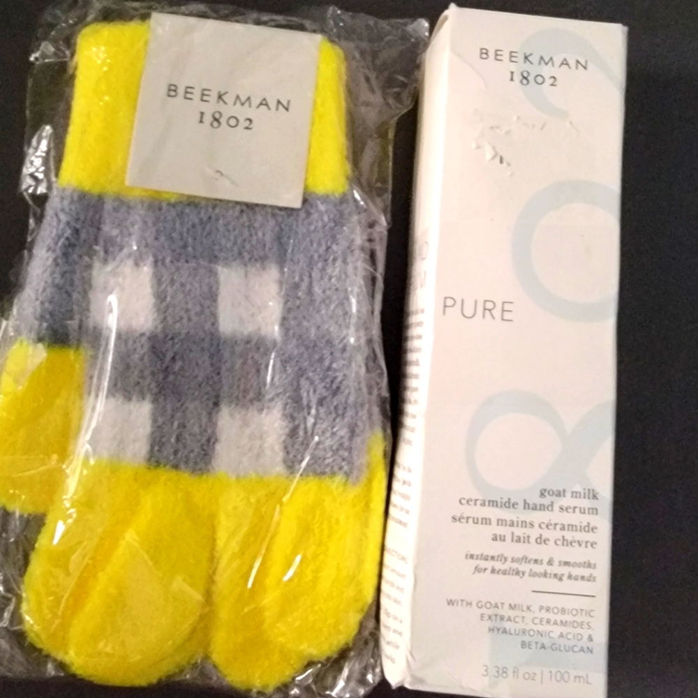Beekman 1802 Goat Milk Hand Serum and Luxury Gloves set NIB sealed